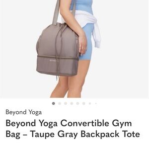 Beyond Yoga Taupe Convertible Backpack